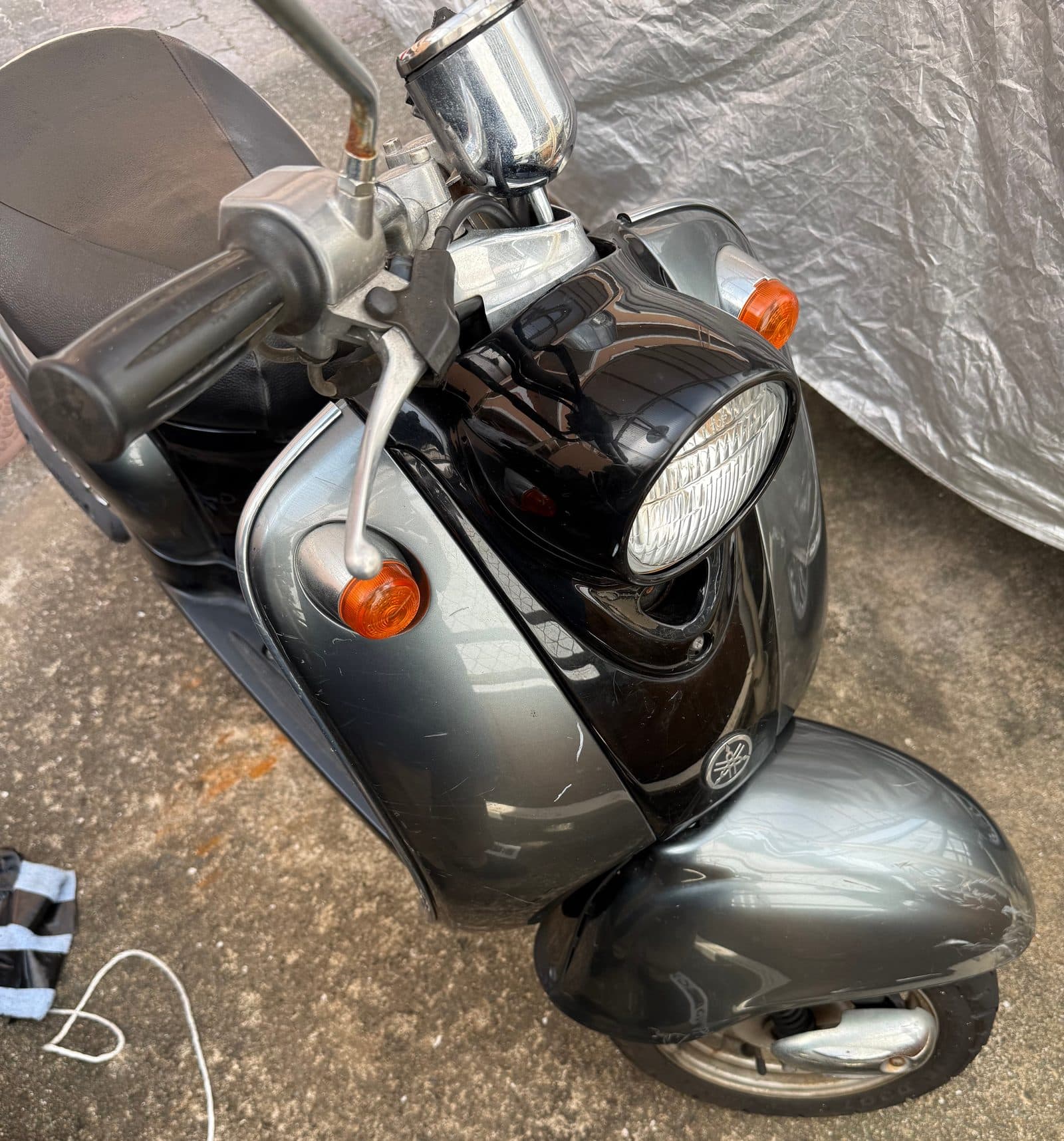 作業したヤマハ ビーノの車体